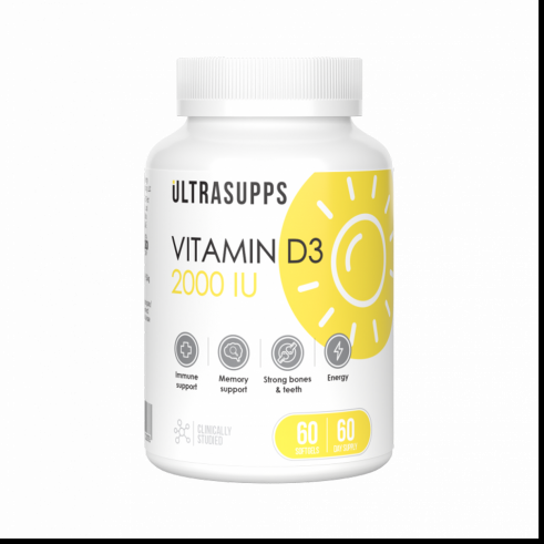 Ultrasupps Vitamin D3 2000 МЕ, 60 капсул