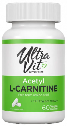 ULTRAVIT Acetyl-L-Carnitine, Ацетил-L-Карнитин, 60 капсул
