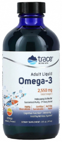 Trace Minerals Liquid Adult Omega-3, 237 мл